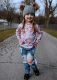 Pullover Top ~ Faux Embroidered Snowflakes