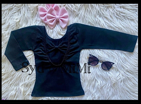L/S Bowback Top ~ Black