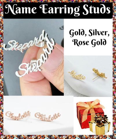 ‼️PREORDER‼️ Name Stud Earrings ~ Please Leave Name (or Word) & Font in the Notes Section at Checkout