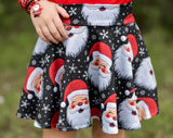 Twirl Skort ~ Faux Embroidered Santa