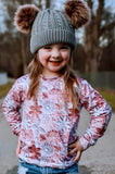 Pullover Top ~ Faux Embroidered Snowflakes