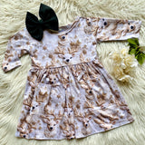 1 left! 6/7yr ~ Pocket Dress ~ 3D Pearls & Reindeer