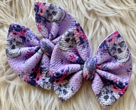 Piggies ~ Lavender Floral Skulls