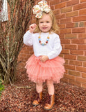 2 left! 2/3 & 3/4yr ~ Tulle Ruffle Skirt-Creamsicle