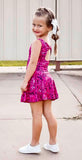 Twirl Skort ~ Hot Pink Faux Sequins