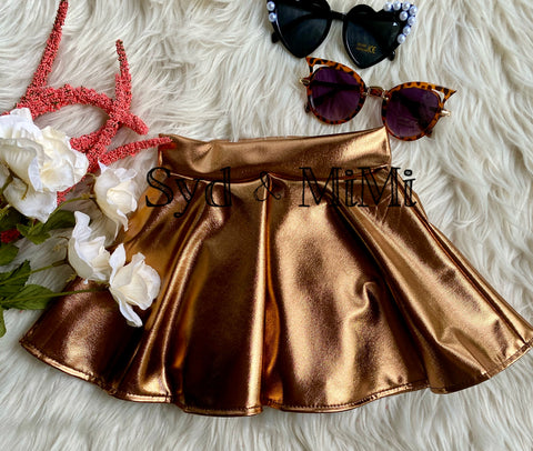 Twirl Skort ~ Metallic Bronze