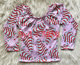 1 left! 18/24mo ~ L/S Cap Sleeve Top ~ Xmas Cakes