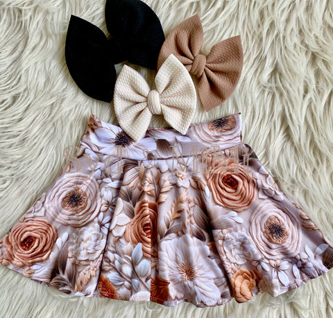 Twirl Skort ~ Gray Floral