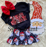 Twirl Skort ~ Faux Embroidered Santa