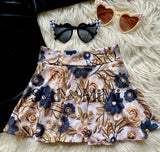 Twirl Skort ~  Black Floral