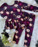 1 left! Size 6/7yr ~ Peplum Set ~ Burgandy Floral