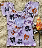 S/S Bowback Top/Fitted ~ Spooky Bows