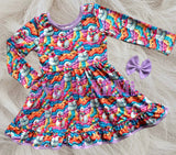 2 left! 4T & 5/6yr ~ Twirl Dress ~ Jolly Snowmen