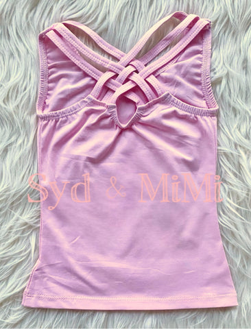 Crossback Racer Top ~ Pastel Pink