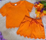 Scalloped Shorts Set ~ Orange