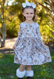 1 left! 6/7yr ~ Pocket Dress ~ 3D Pearls & Reindeer