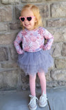 1 left! 3/4T ~ Tulle Ruffle Skirt~Cadet Gray