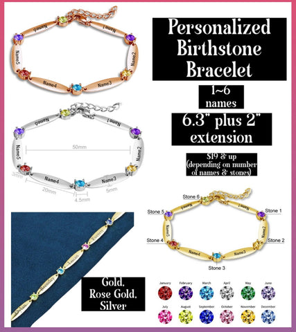 ‼️PREORDER‼️ Personalized Birthstone Bracelet ~ Please Leave Name(s) & Stones in the Notes Section at Checkout