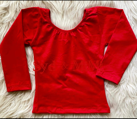 2 left ~ 3/4 & 7/8yr ~ L/S Cap Sleeve Top ~ Red