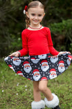 Twirl Skort ~ Faux Embroidered Santa