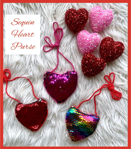 Mini Sequin Heart Purse