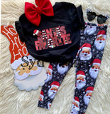 Joggers ~ Faux Embroidered Santa