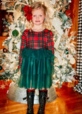 Plaid & Tulle Tier Dress