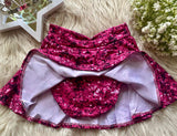 Twirl Skort ~ Hot Pink Faux Sequins