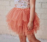 2 left! 2/3 & 3/4yr ~ Tulle Ruffle Skirt-Creamsicle