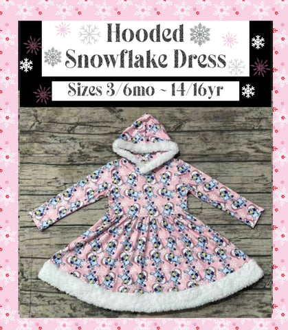 ‼️PREORDER‼️ Hooded Snowflake Dress