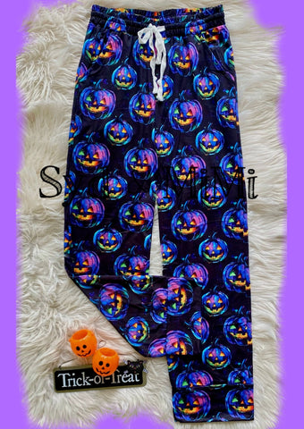1 left! Adult XL ~ Adults & Kids Gender Neutral Joggers ~ Neon Pumpkins