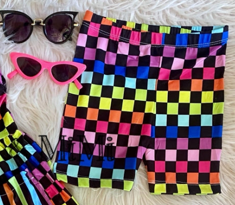 Bike Shorts ~ Neon Chex