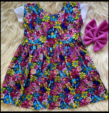 Bowback  Dress ~ Electric Daisies