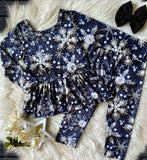 Peplum Set ~ Pearl Snowflakes