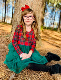 Plaid & Tulle Tier Dress