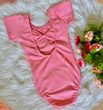 Leotard ~ S/S Cap Sleeve Bowback ~ Coral