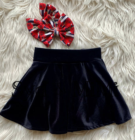 Twirl Skort ~  Black Velvet