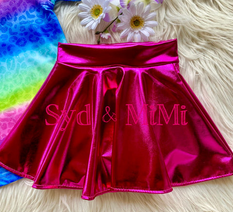 Twirl Skort ~ Metallic Hot Pink