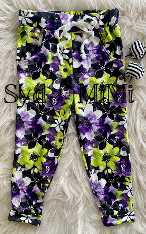 Pocket Joggers ~ Green Floral