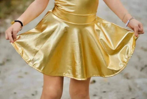 Twirl Skort ~ Metallic Gold