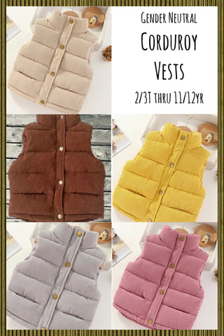 ‼️PREORDER‼️ Gender Neutral Corduroy Vests