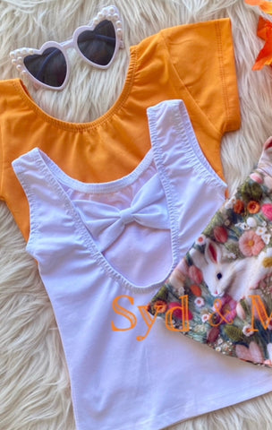 2 left! 2/3 & 5/6yr ~ Sleeveless Bowback Top ~ White