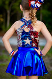 1 left! 2/3yr ~ Crossback Racer Top - Faux Sequins Stars & Stripes