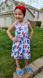 1 left! 2T ~ Jumper Dress ~ RWB Bows