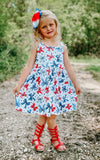 1 left! 2T ~ Jumper Dress ~ RWB Bows