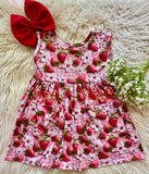 2 sizes left! 2T & 6/7yr ~ Bowback Pocket Dress ~ Berry Patch