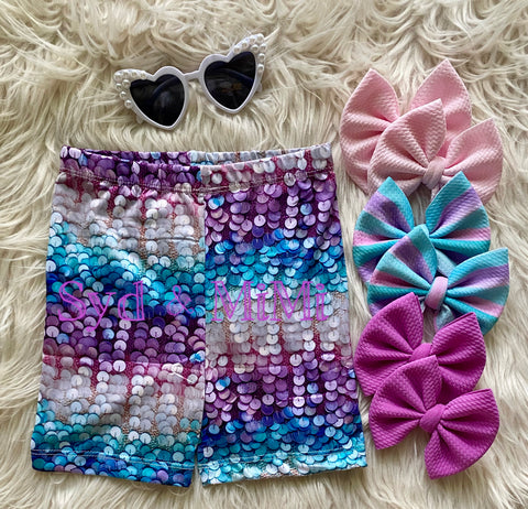 Bike Shorts ~ Faux Sequins/ Beach Vibes Coordinate