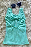 Sleeveless Bowback Fitted Top ~ Mint