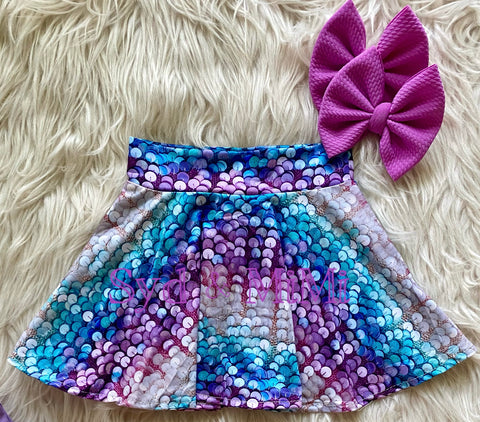 Skater Skirt ~ Faux Sequins/Beach Vibes Coordinate