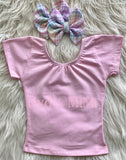 3 left! 18/24mo, 2/3 & 3/4yr ~ Cap Sleeve Top~Pastel Pink